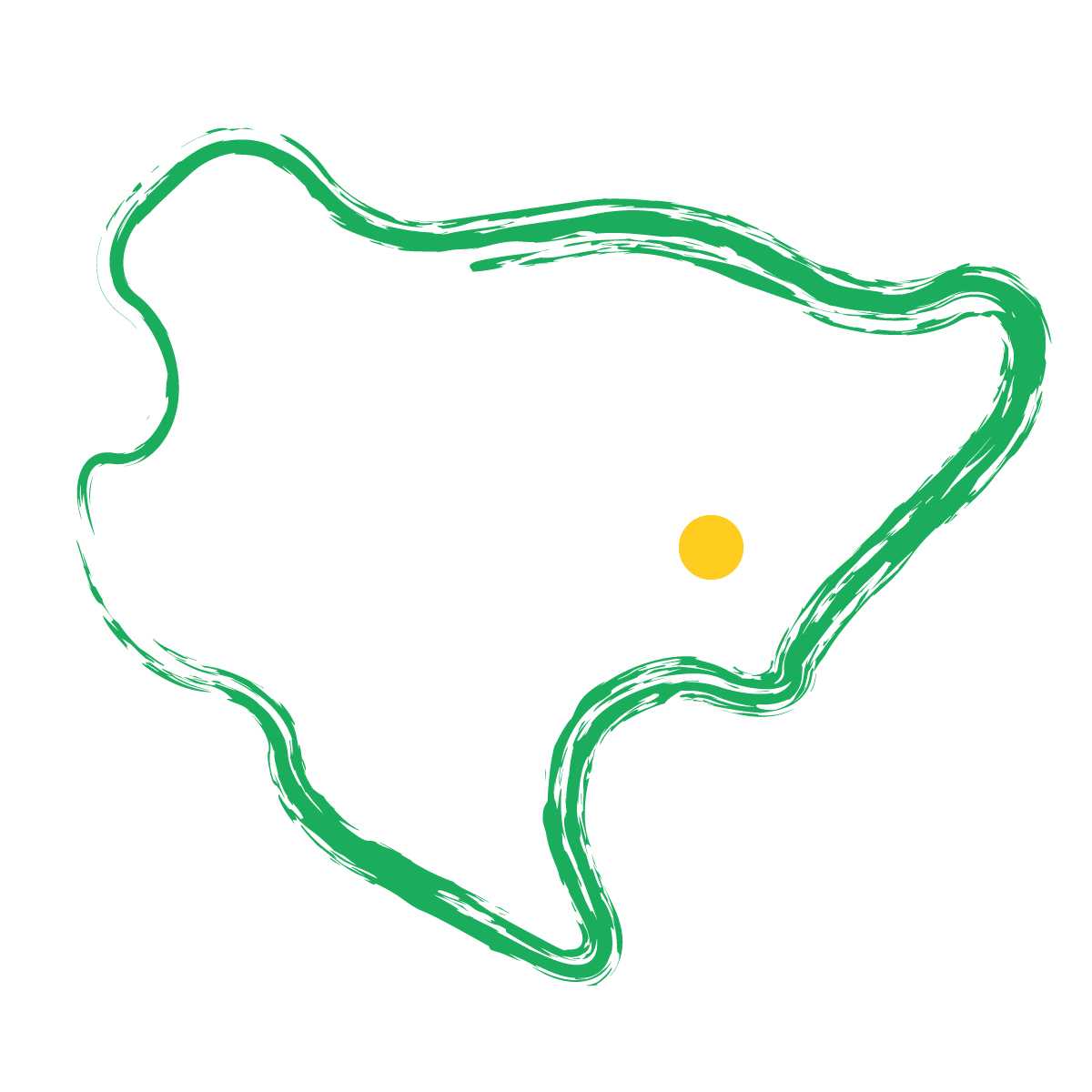 佐賀県の無料フリーイラスト｜簡易・県庁あり・毛筆(緑)