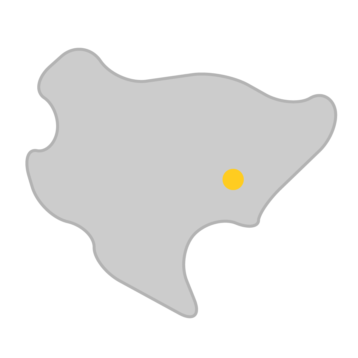 佐賀県の無料フリーイラスト｜簡易・県庁あり・曲線(グレー)