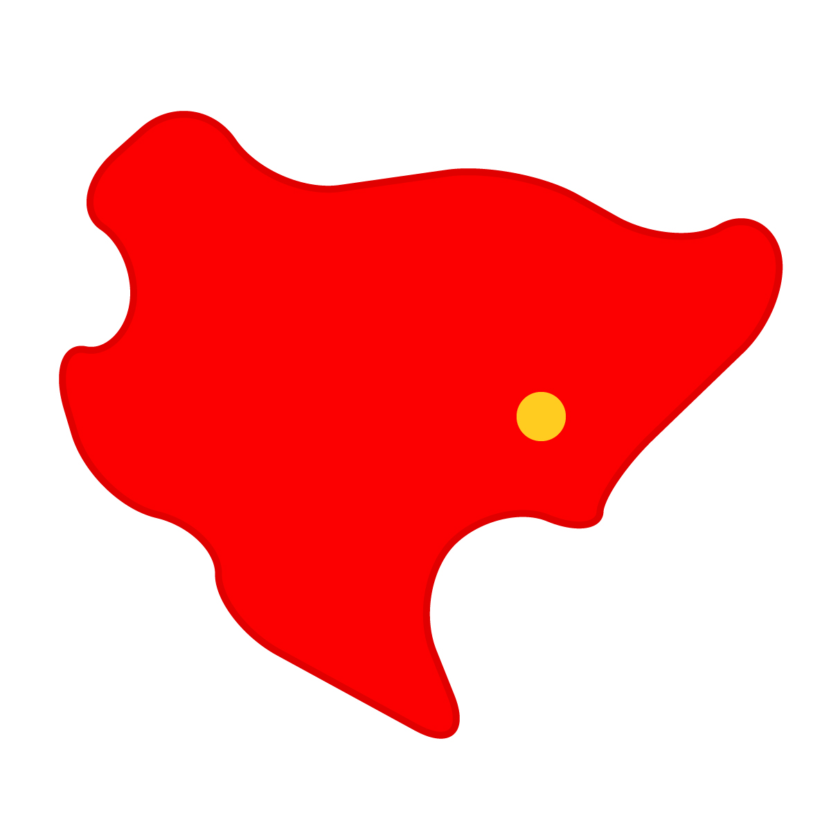 佐賀県の無料フリーイラスト｜簡易・県庁あり・曲線(赤)
