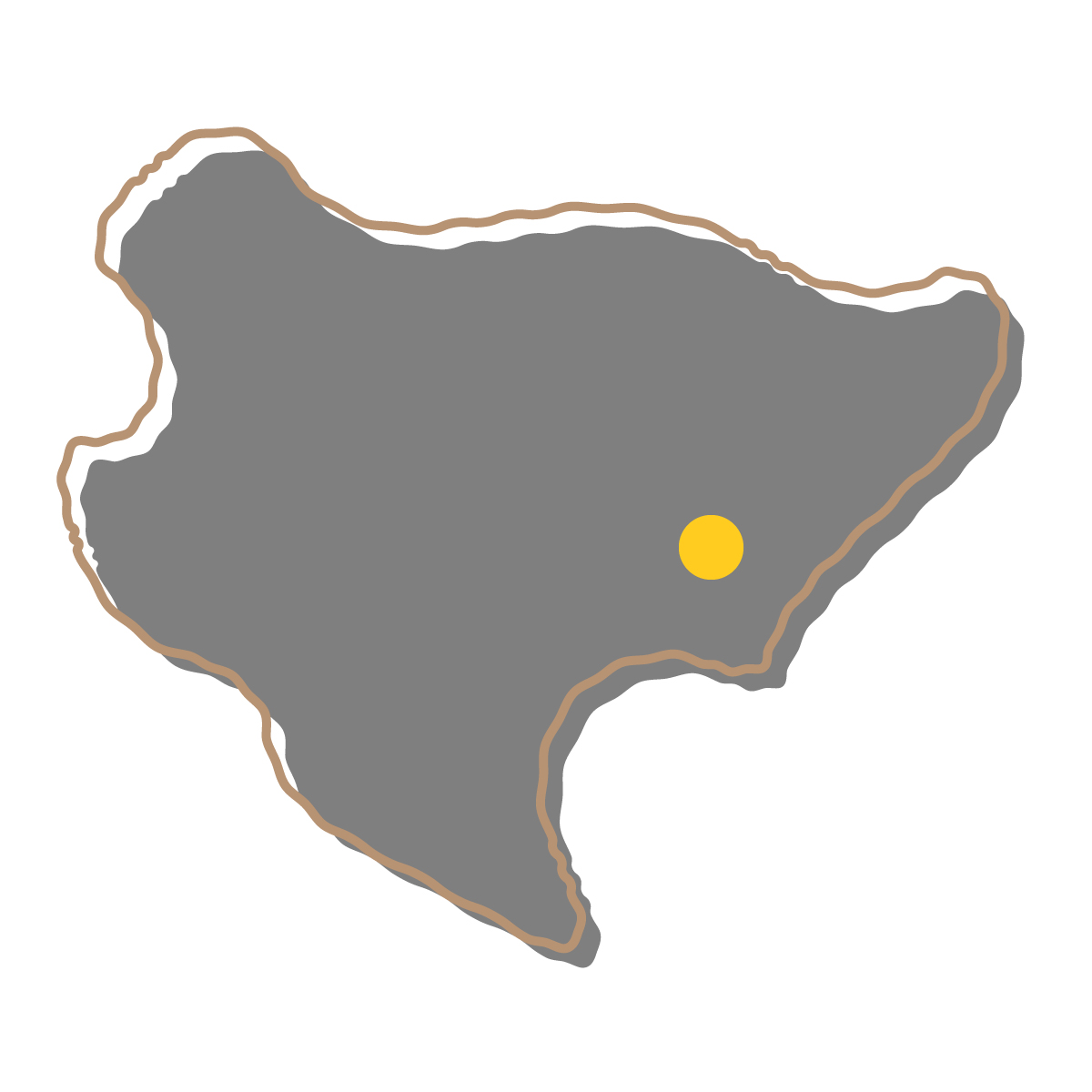佐賀県の無料フリーイラスト｜簡易・県庁あり・イラスト風(黒)