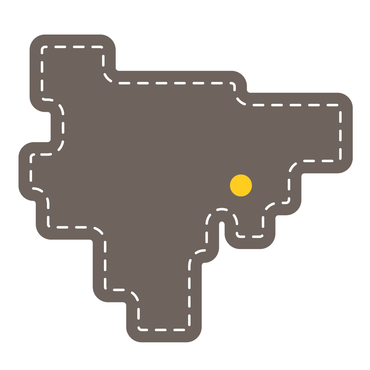 佐賀県の無料フリーイラスト｜簡易・県庁あり・角丸ステッチ(黒)