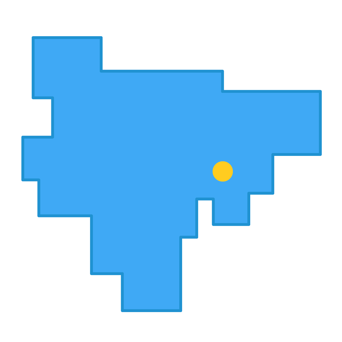 佐賀県の無料フリーイラスト｜簡易・県庁あり・四角(青)