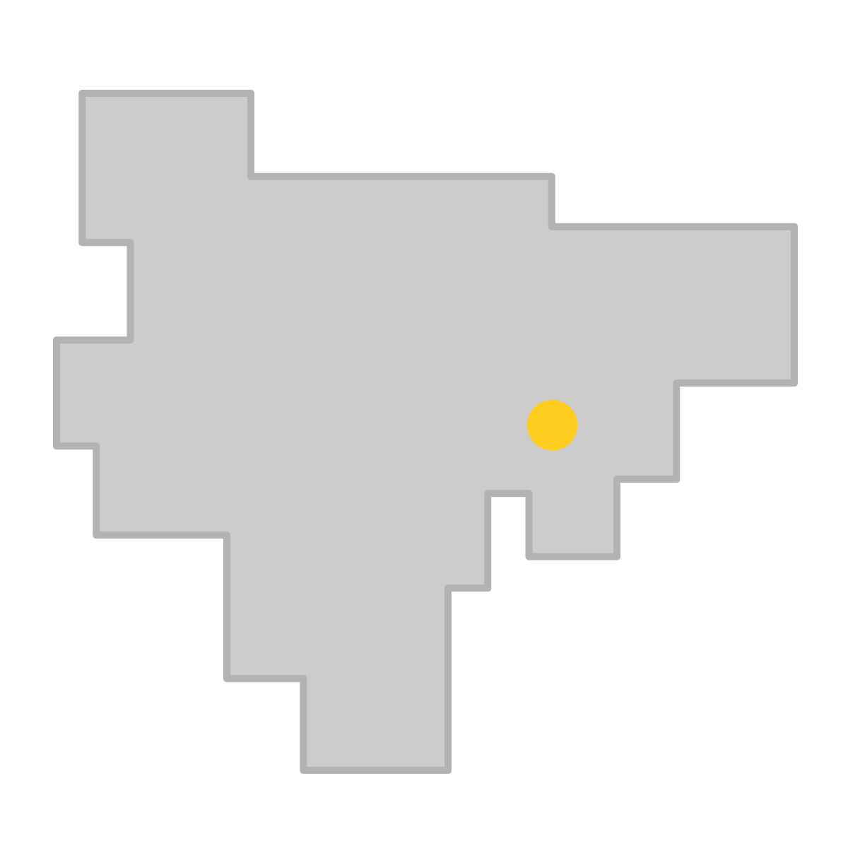 佐賀県の無料フリーイラスト|簡易・県庁あり・四角(グレー)