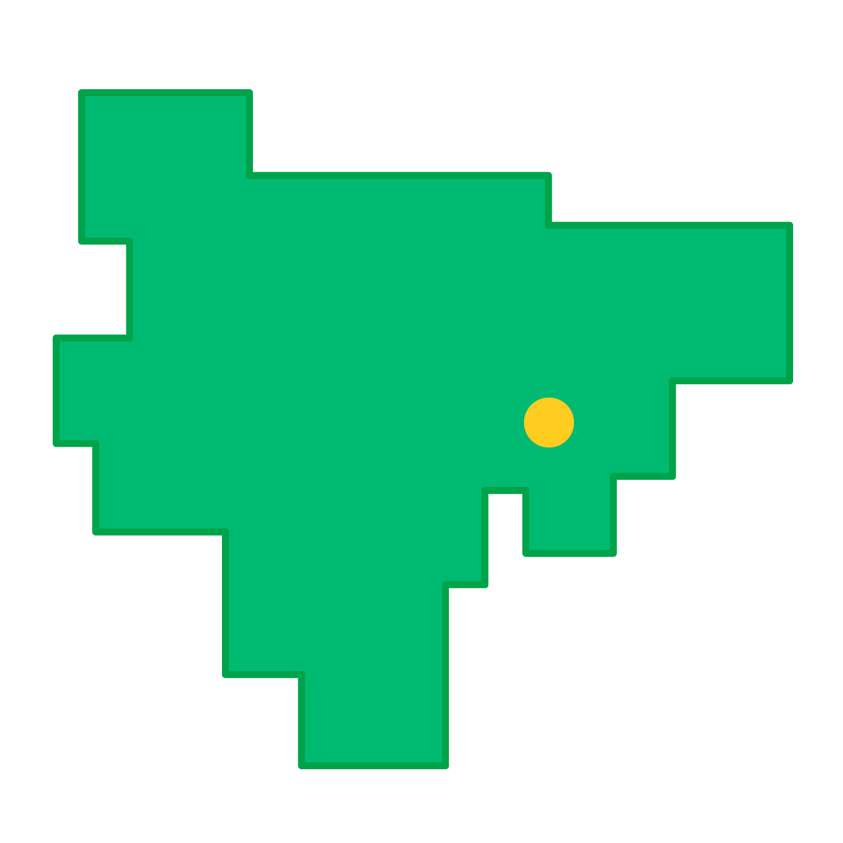 佐賀県の無料フリーイラスト|簡易・県庁あり・四角(緑)