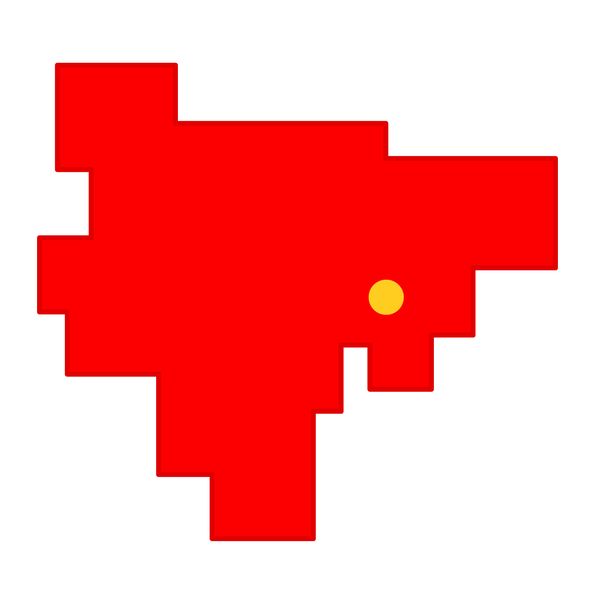 佐賀県の無料フリーイラスト|簡易・県庁あり・四角(赤)