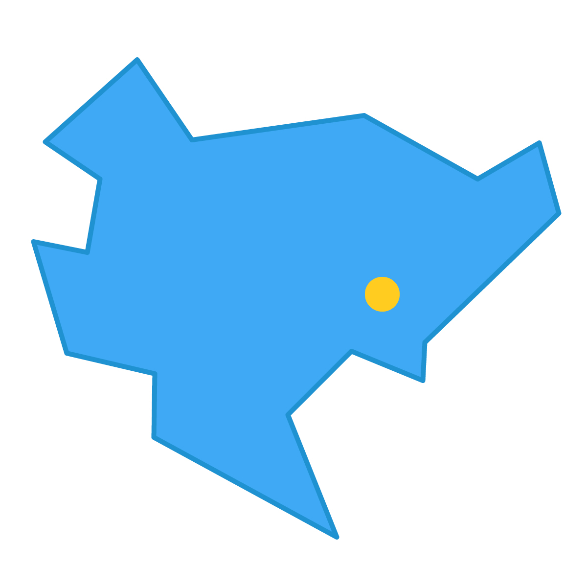 佐賀県の無料フリーイラスト|簡易・県庁あり・三角(青)