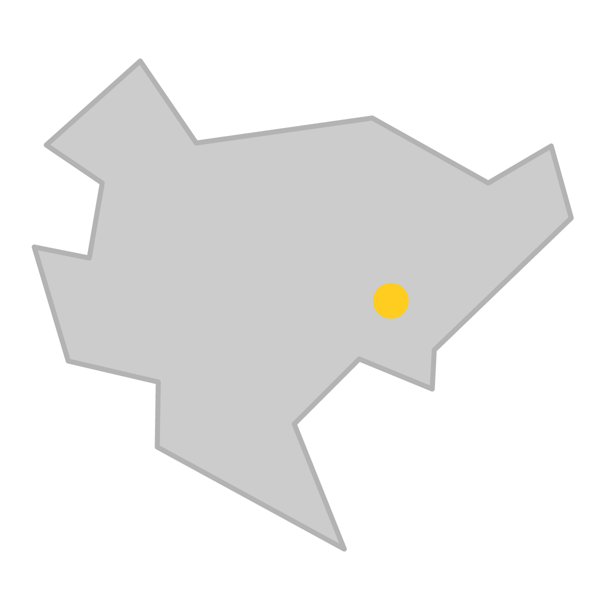 佐賀県の無料フリーイラスト|簡易・県庁あり・三角(グレー)