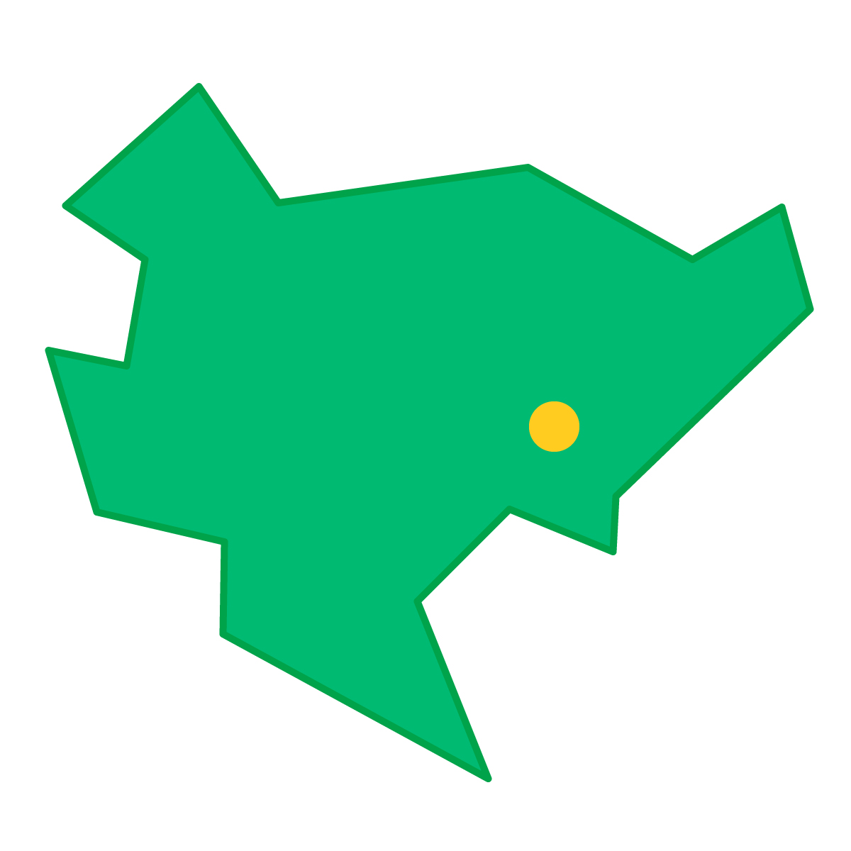 佐賀県の無料フリーイラスト|簡易・県庁あり・三角(緑)