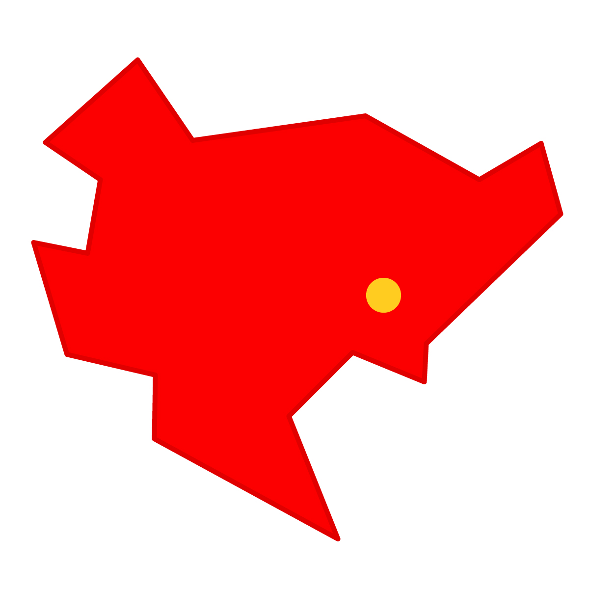 佐賀県の無料フリーイラスト｜簡易・県庁あり・三角(赤)