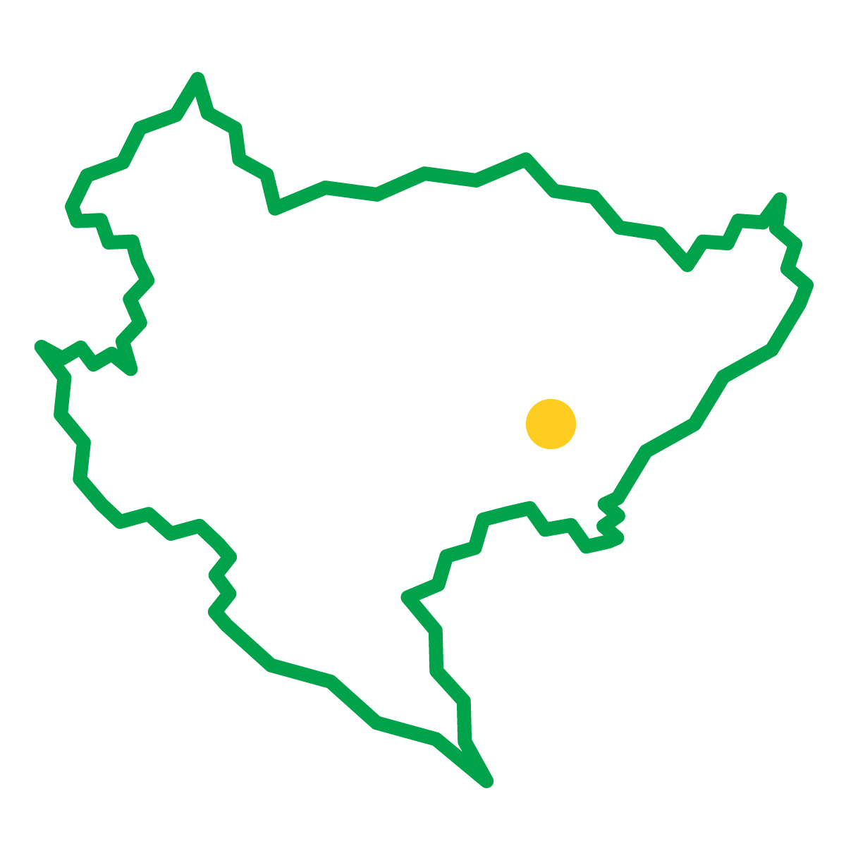 佐賀県の無料フリーイラスト|簡易・県庁あり・ジグザグ(緑)