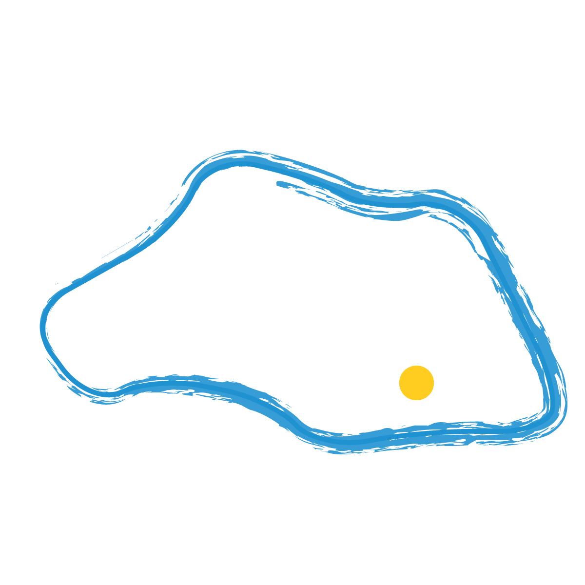 埼玉県の無料フリーイラスト｜簡易・県庁あり・毛筆(青)