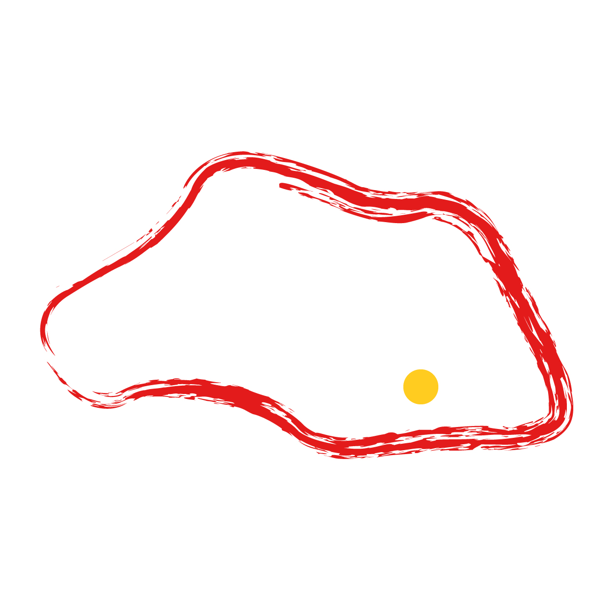 埼玉県の無料フリーイラスト|簡易・県庁あり・毛筆(赤)