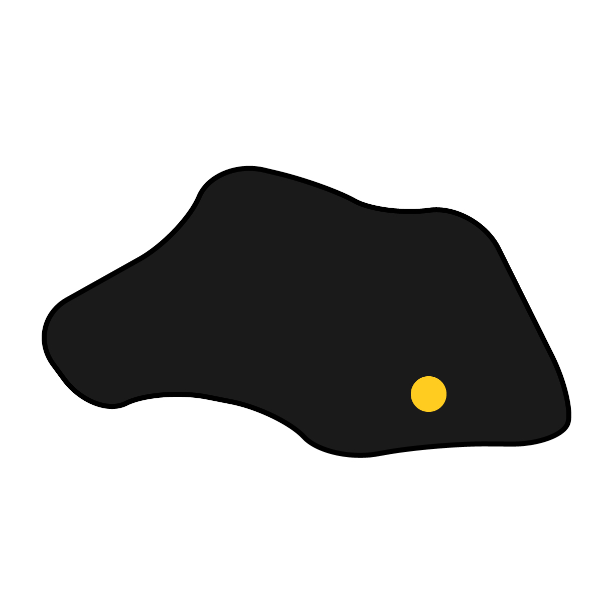 埼玉県の無料フリーイラスト｜簡易・県庁あり・曲線(黒)