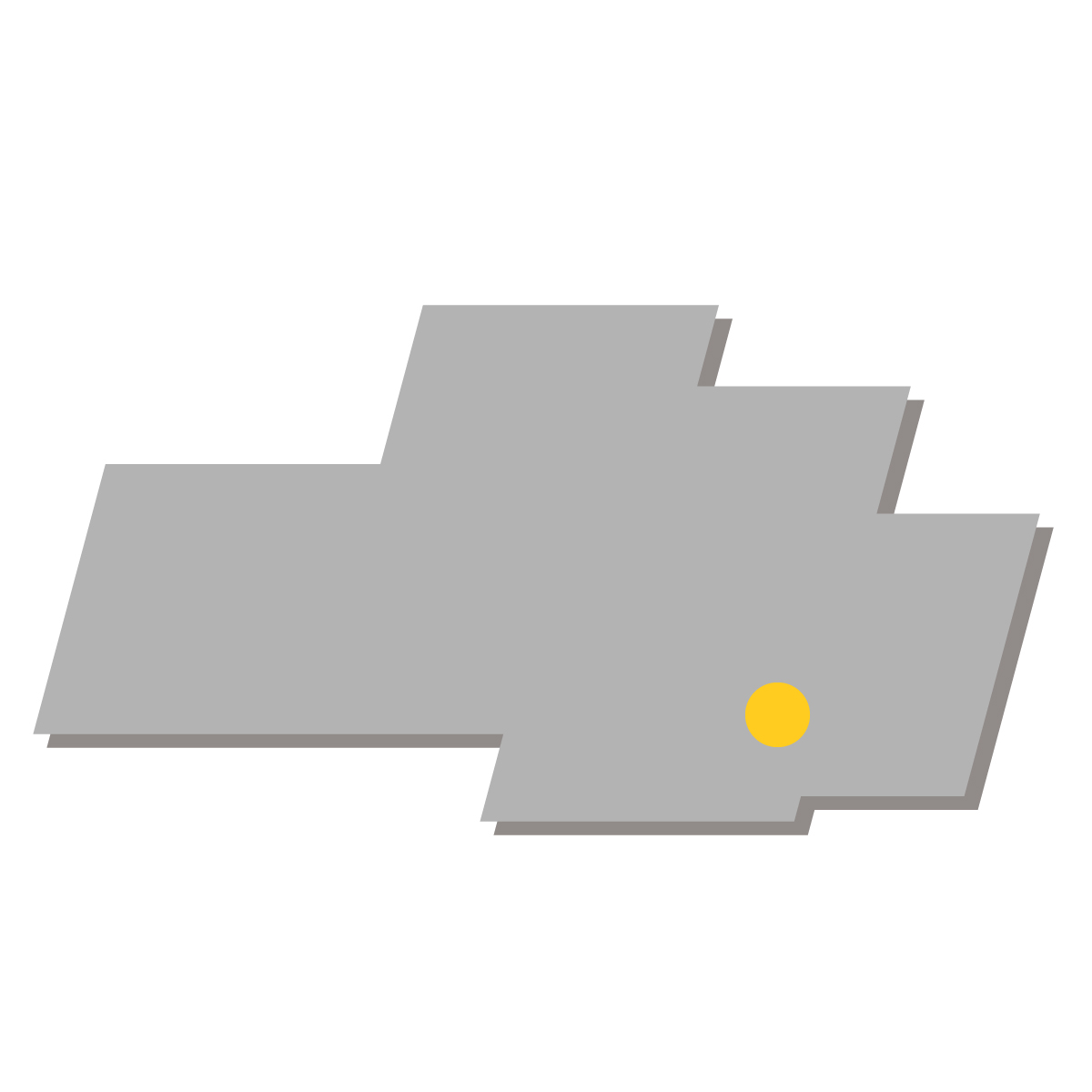 埼玉県の無料フリーイラスト|簡易・県庁あり・四角斜め(グレー)