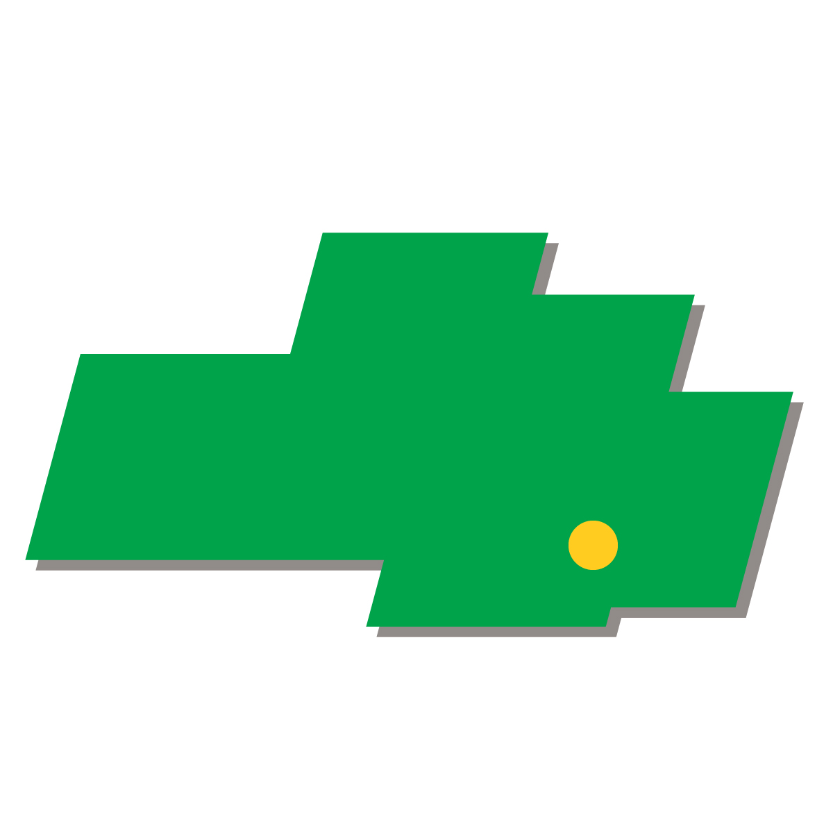 埼玉県の無料フリーイラスト｜簡易・県庁あり・四角斜め(緑)