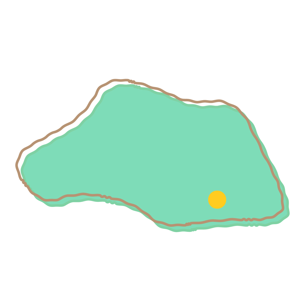 埼玉県の無料フリーイラスト｜簡易・県庁あり・イラスト風(緑)