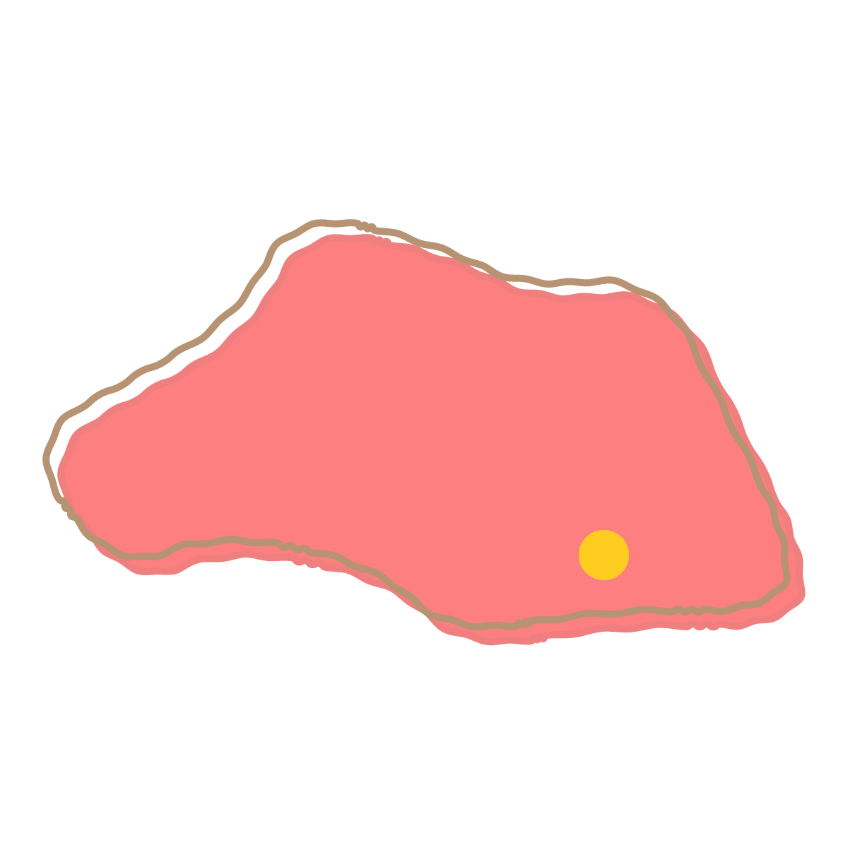 埼玉県の無料フリーイラスト|簡易・県庁あり・イラスト風(赤)