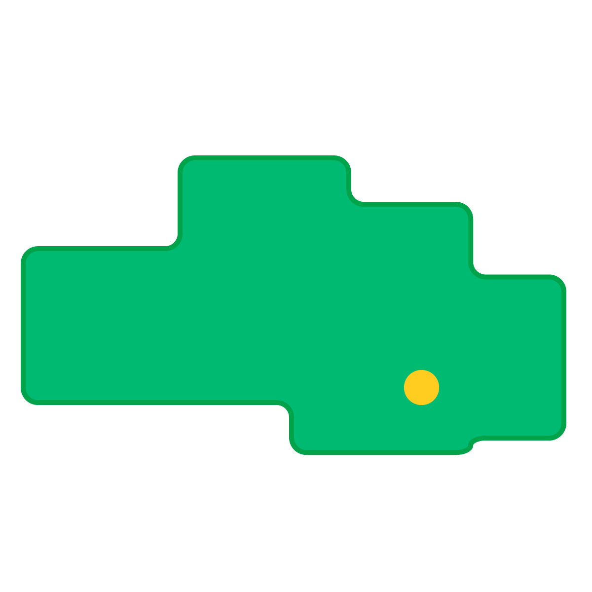 埼玉県の無料フリーイラスト|簡易・県庁あり・角丸(緑)