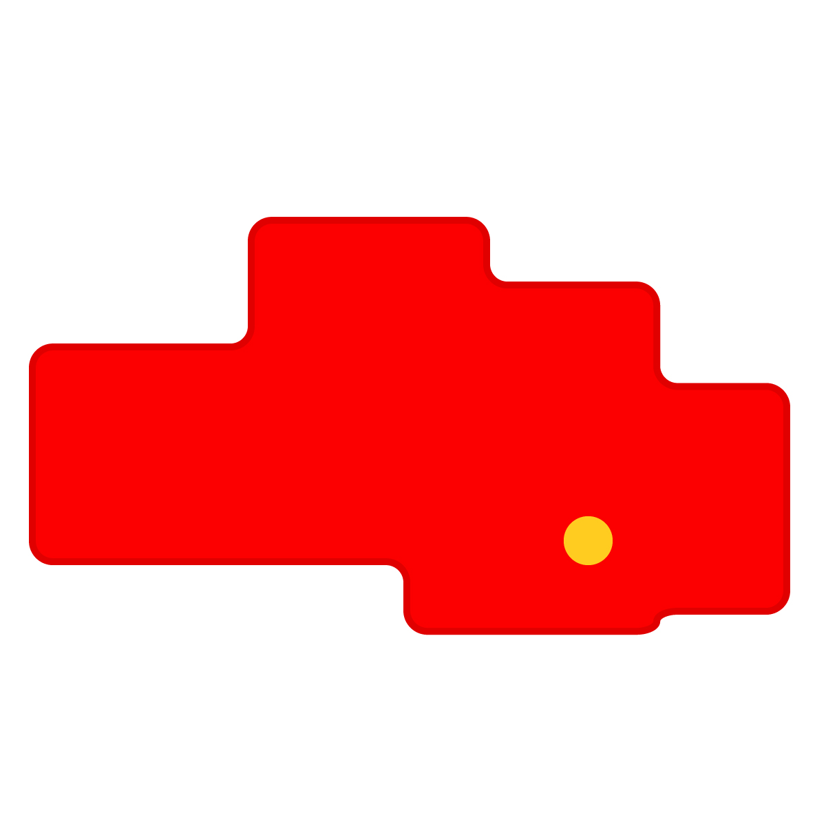 埼玉県の無料フリーイラスト|簡易・県庁あり・角丸(赤)