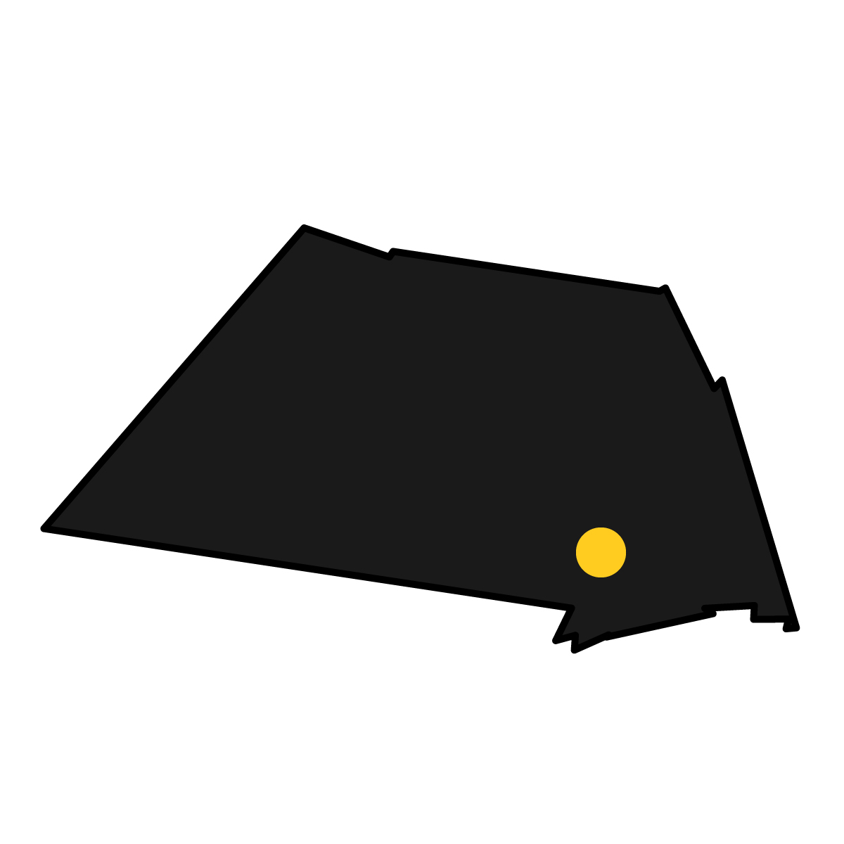 埼玉県の無料フリーイラスト｜簡易・県庁あり・単純化(黒)