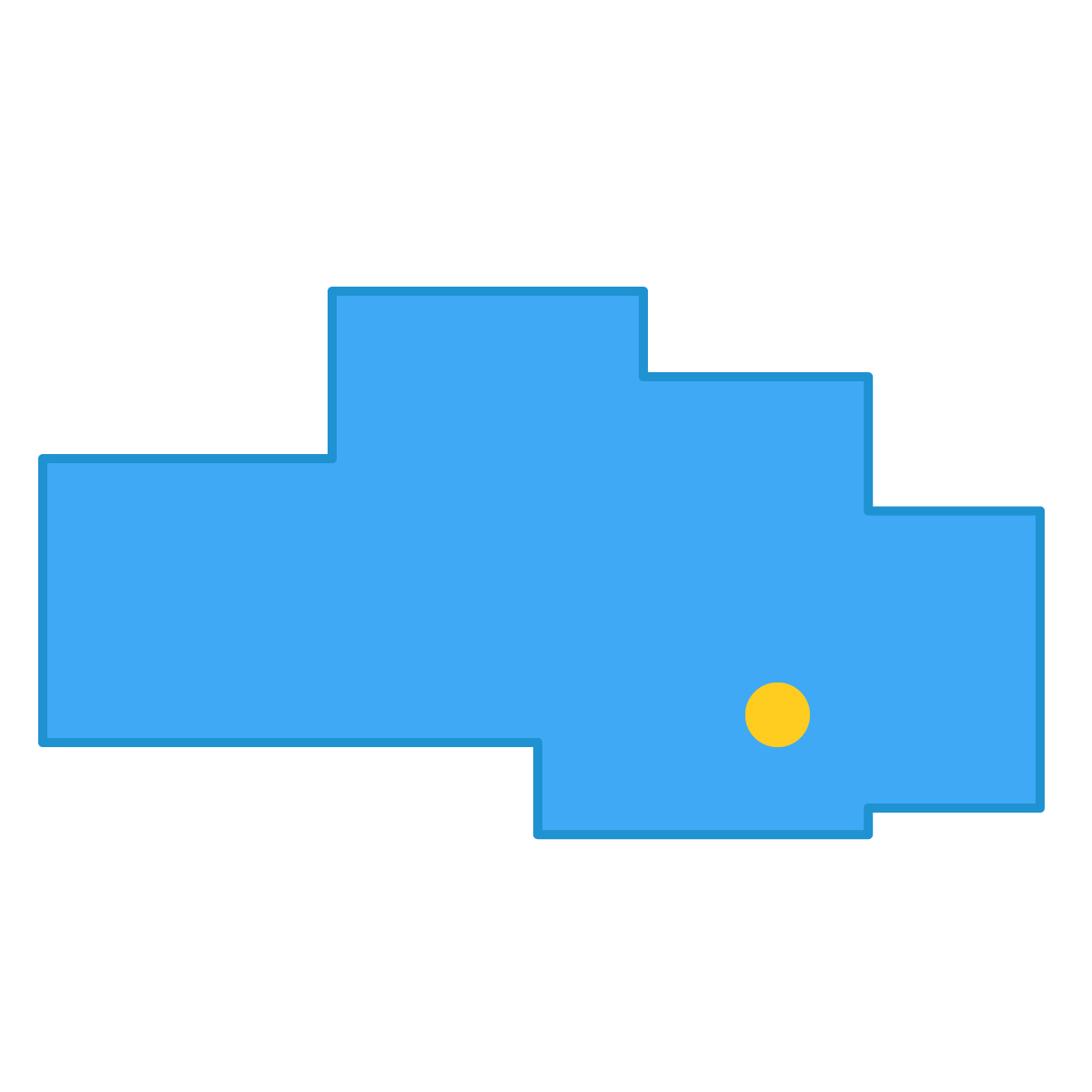 埼玉県の無料フリーイラスト｜簡易・県庁あり・四角(青)