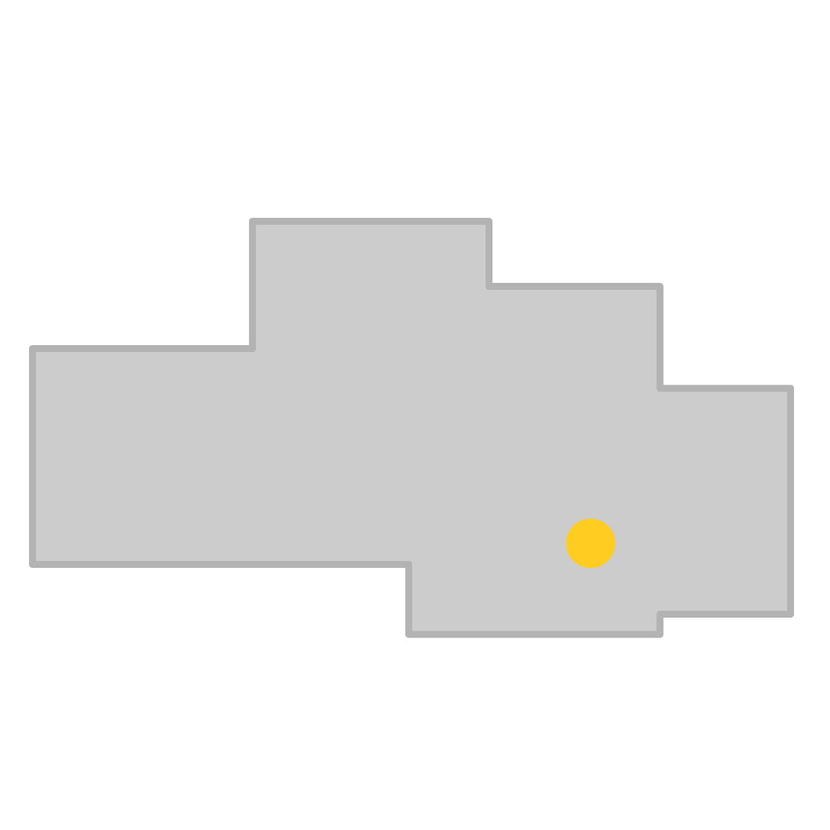 埼玉県の無料フリーイラスト|簡易・県庁あり・四角(グレー)