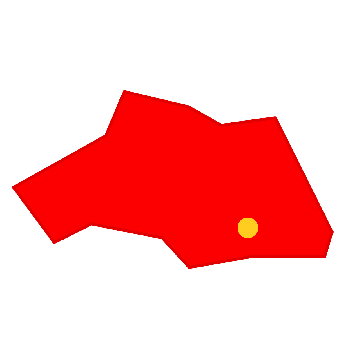 埼玉県の無料フリーイラスト|簡易・県庁あり・三角(赤)