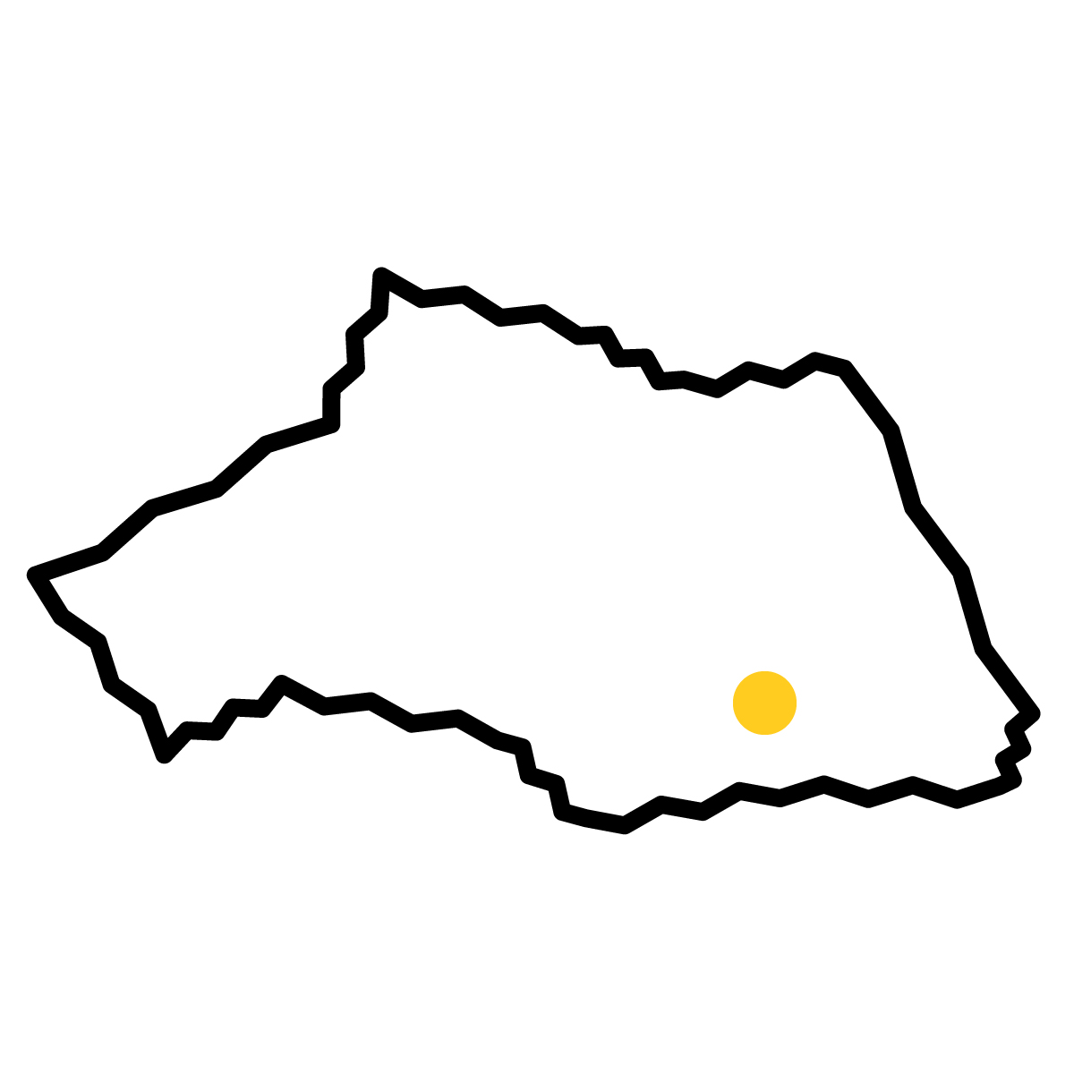 埼玉県の無料フリーイラスト|簡易・県庁あり・ジグザグ(黒)