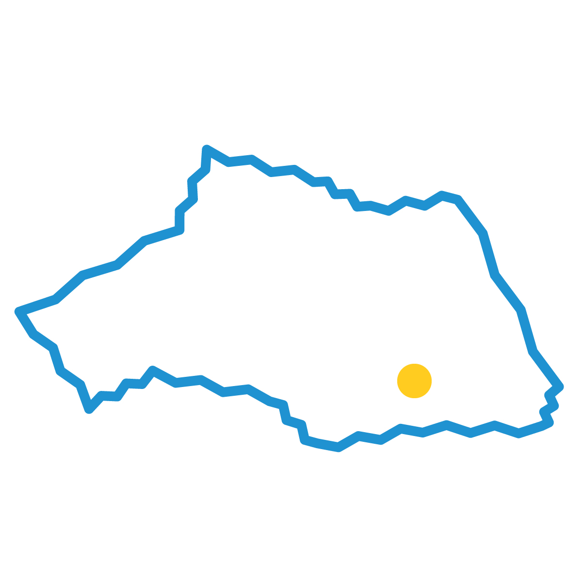 埼玉県の無料フリーイラスト|簡易・県庁あり・ジグザグ(青)