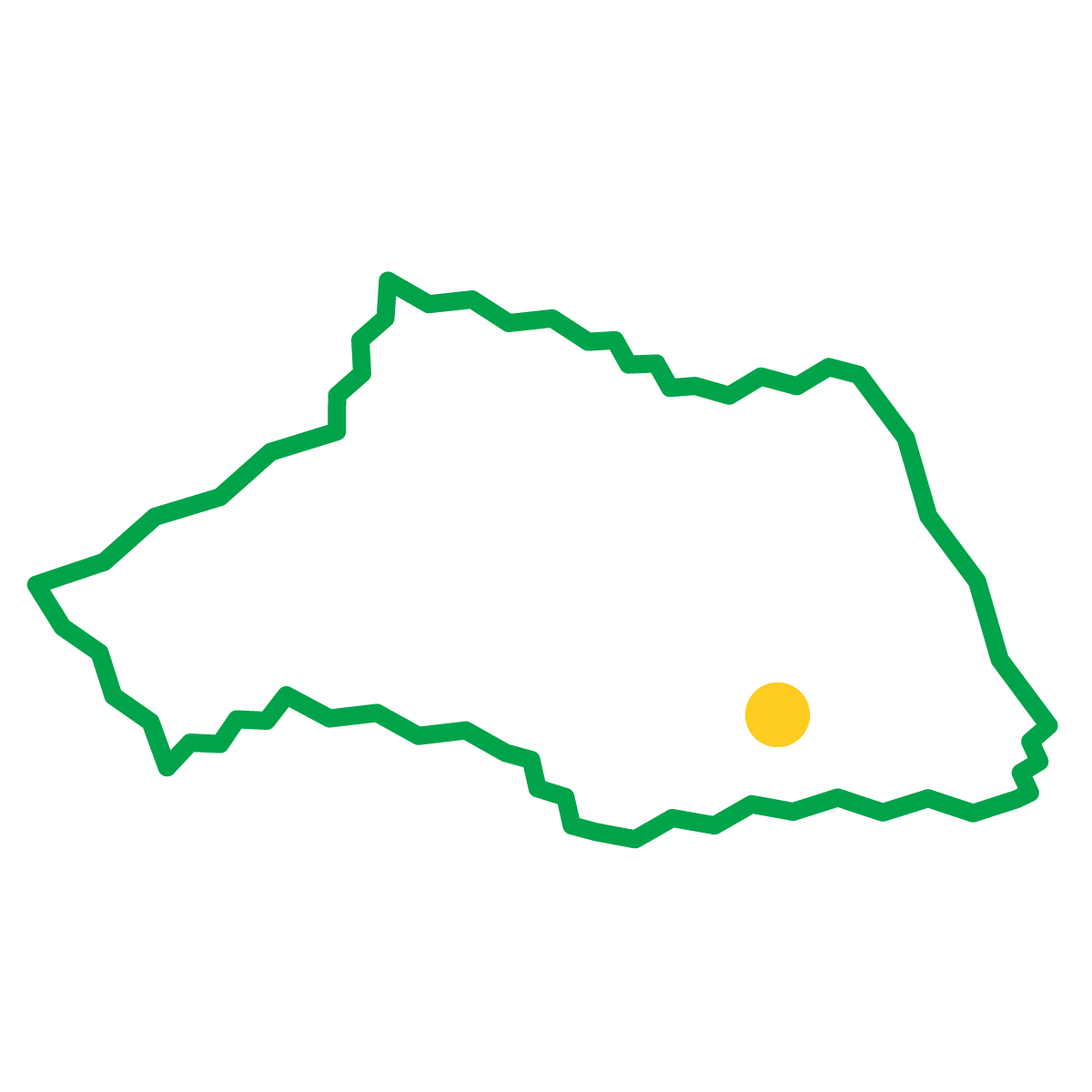 埼玉県の無料フリーイラスト｜簡易・県庁あり・ジグザグ(緑)