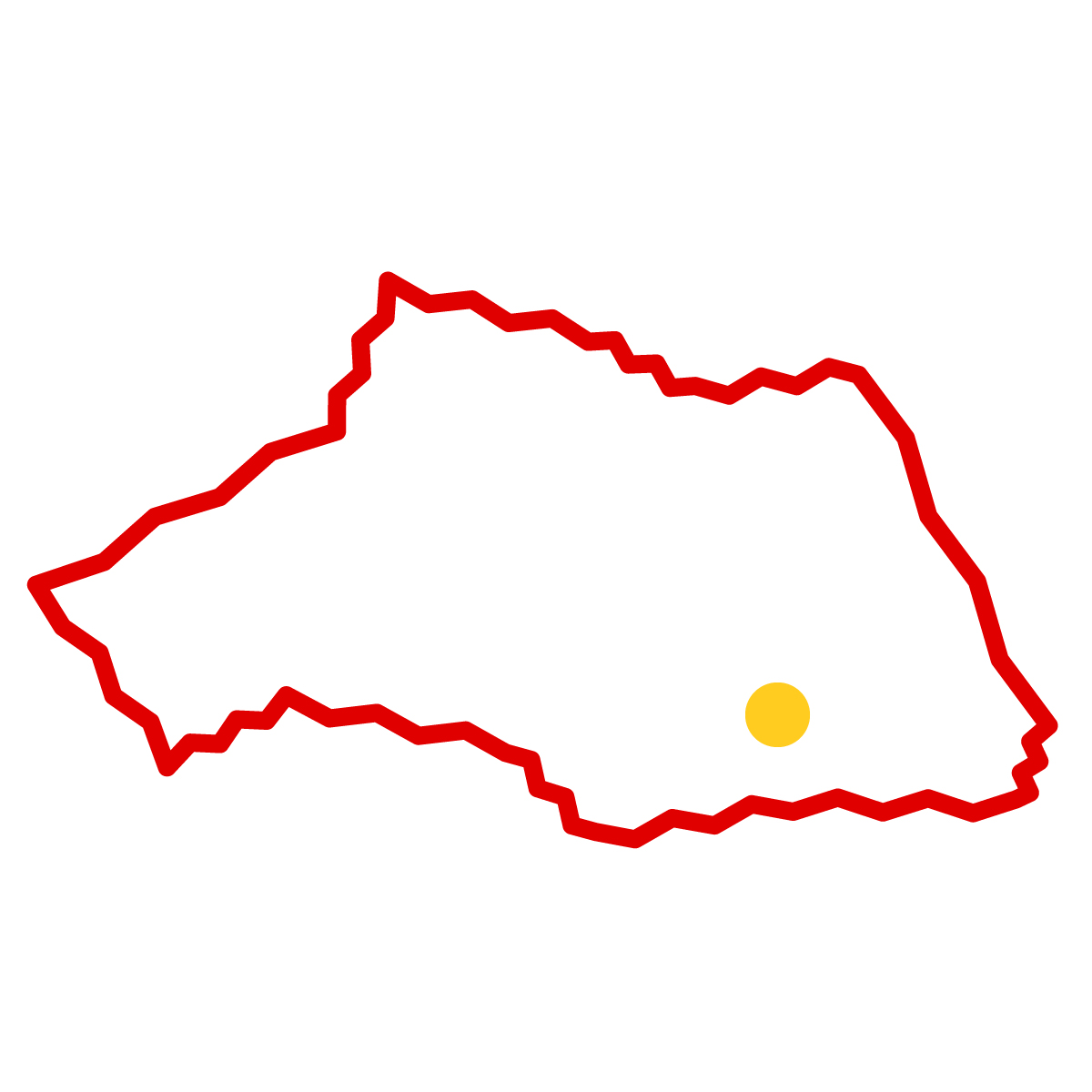 埼玉県の無料フリーイラスト｜簡易・県庁あり・ジグザグ(赤)