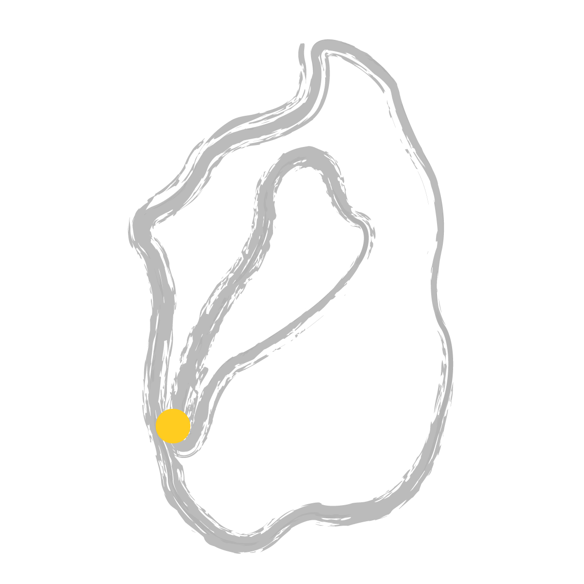 滋賀県の無料フリーイラスト|簡易・県庁あり・毛筆(グレー)