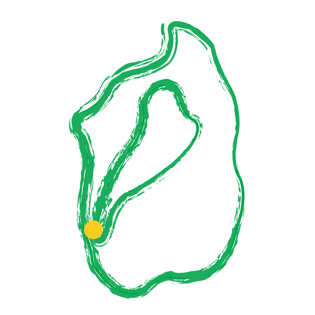滋賀県の無料フリーイラスト|簡易・県庁あり・毛筆(緑)