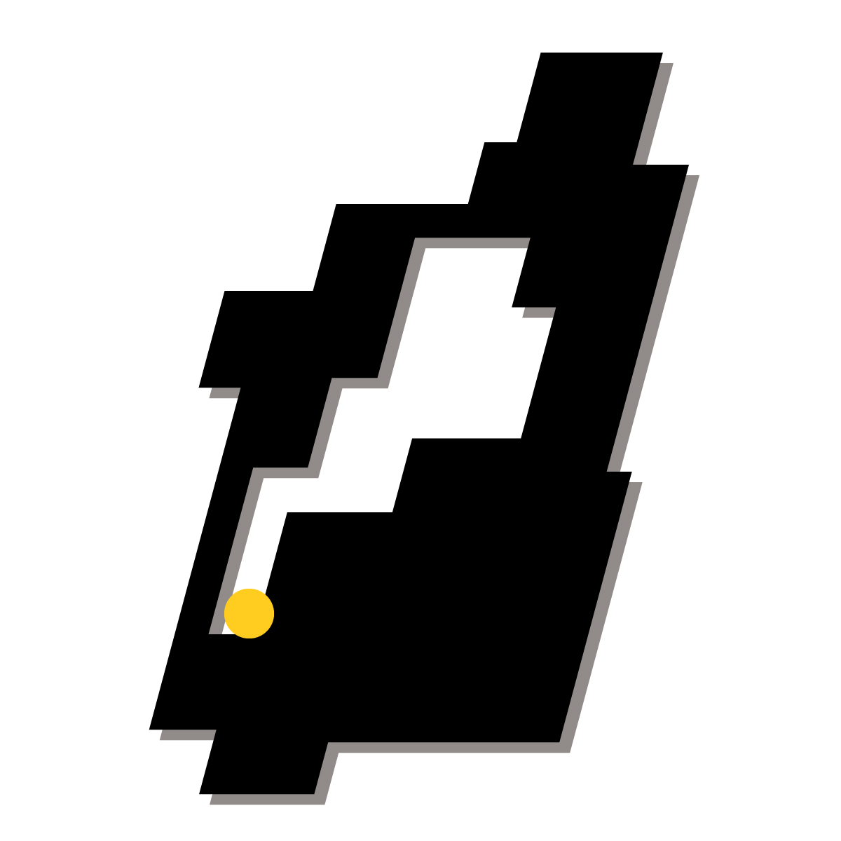 滋賀県の無料フリーイラスト|簡易・県庁あり・四角斜め(黒)