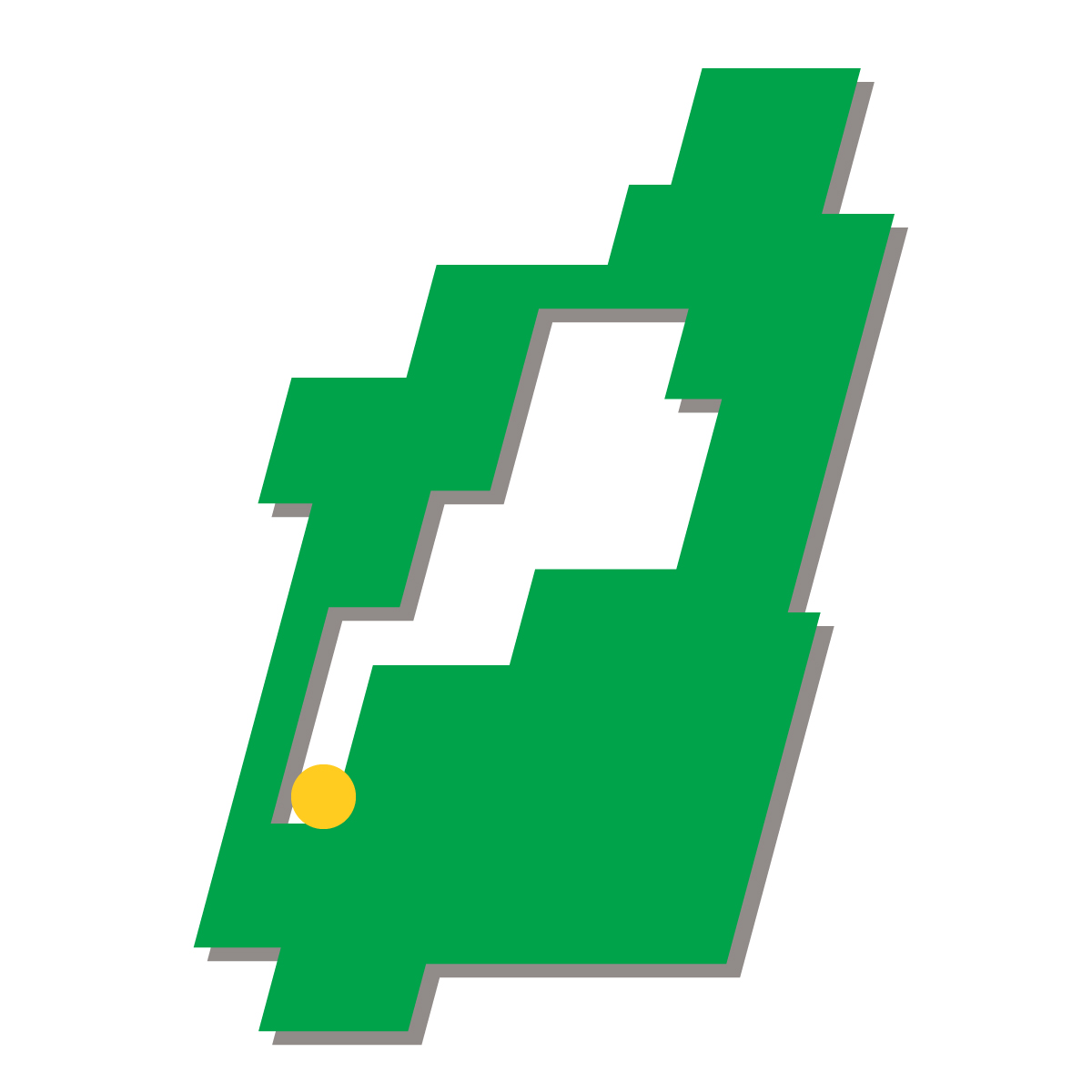 滋賀県の無料フリーイラスト｜簡易・県庁あり・四角斜め(緑)