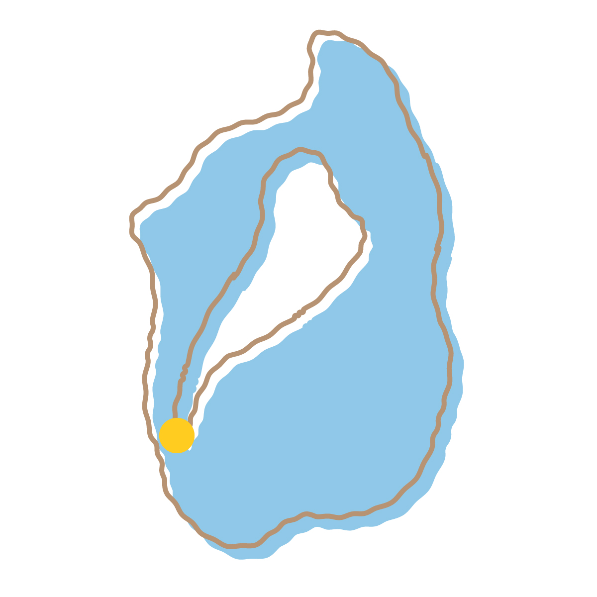 滋賀県の無料フリーイラスト｜簡易・県庁あり・イラスト風(青)