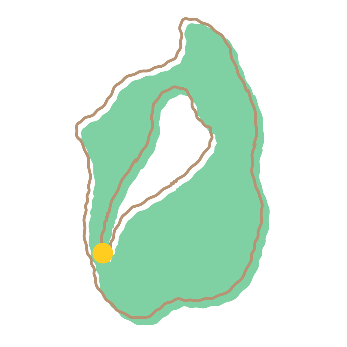 滋賀県の無料フリーイラスト|簡易・県庁あり・イラスト風(緑)
