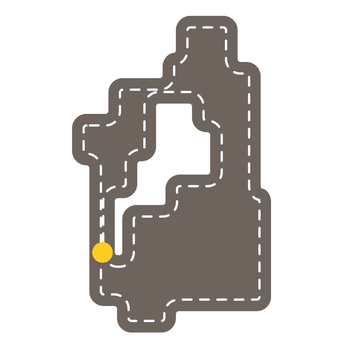 滋賀県の無料フリーイラスト|簡易・県庁あり・角丸ステッチ(黒)