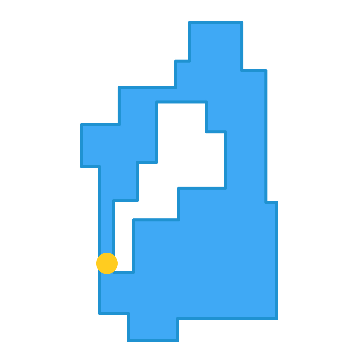 滋賀県の無料フリーイラスト|簡易・県庁あり・四角(青)