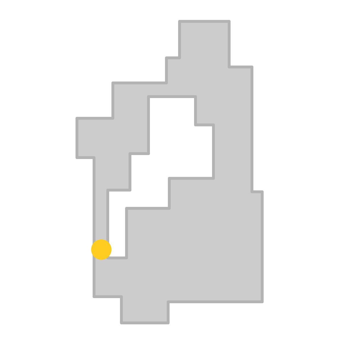 滋賀県の無料フリーイラスト｜簡易・県庁あり・四角(グレー)