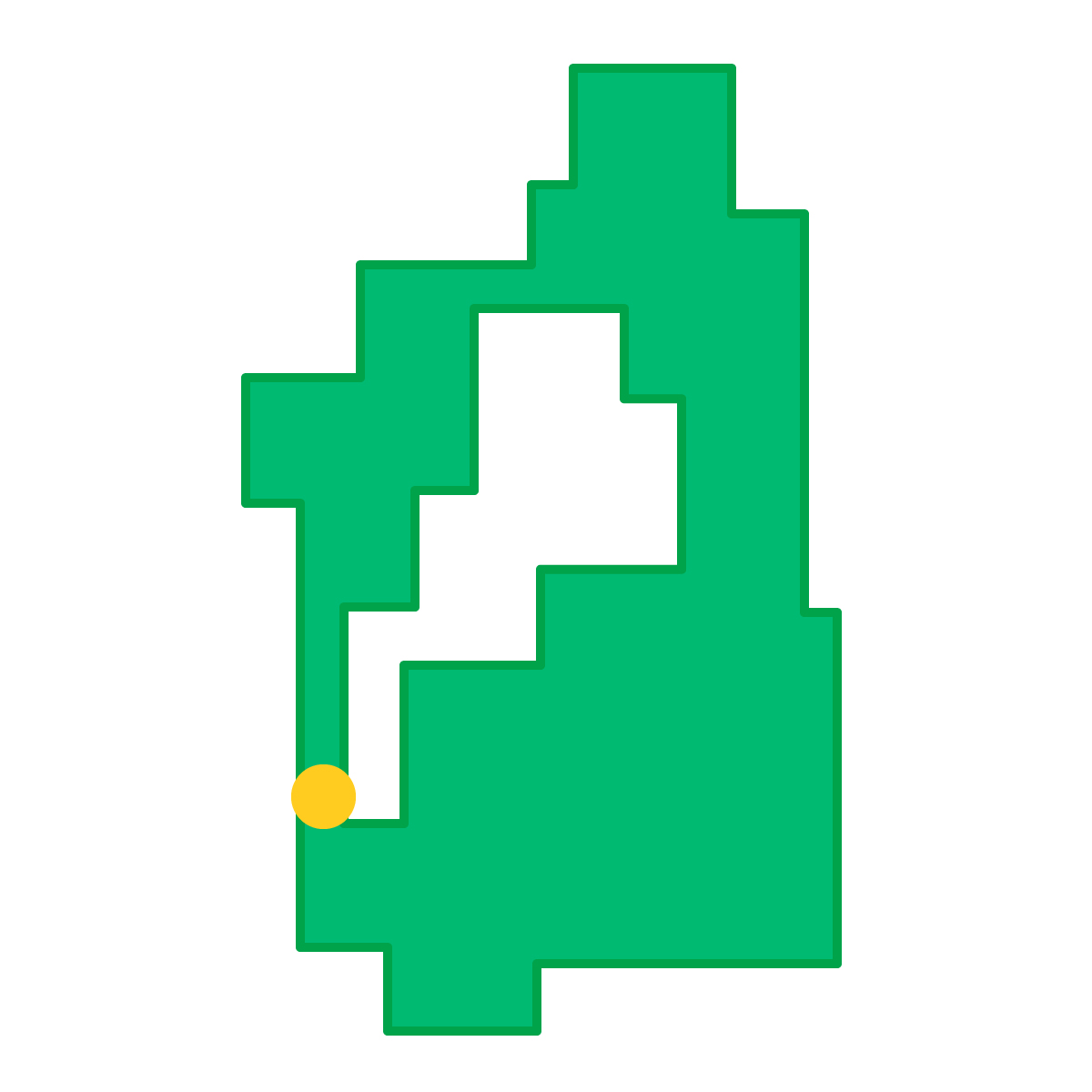 滋賀県の無料フリーイラスト|簡易・県庁あり・四角(緑)