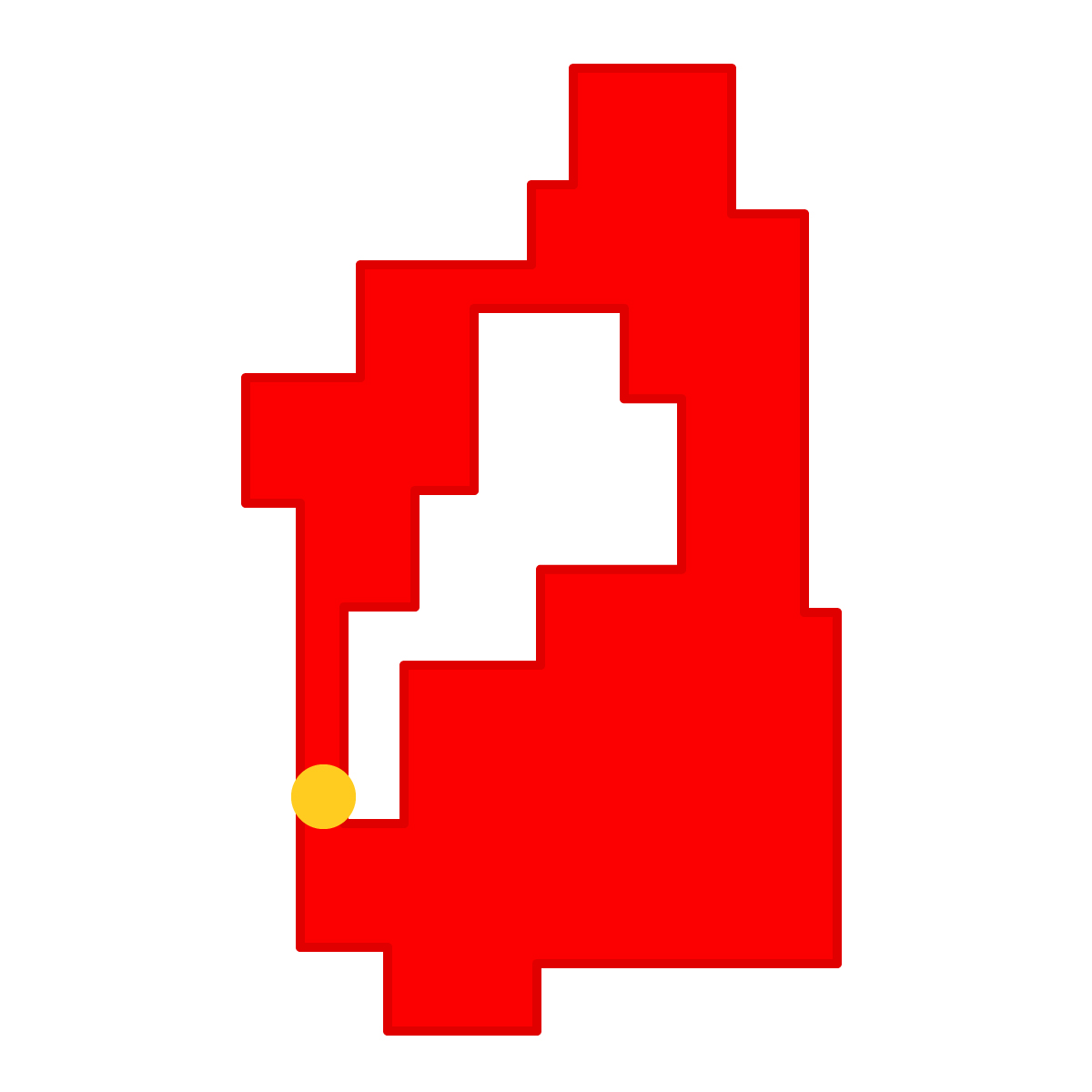 滋賀県の無料フリーイラスト|簡易・県庁あり・四角(赤)