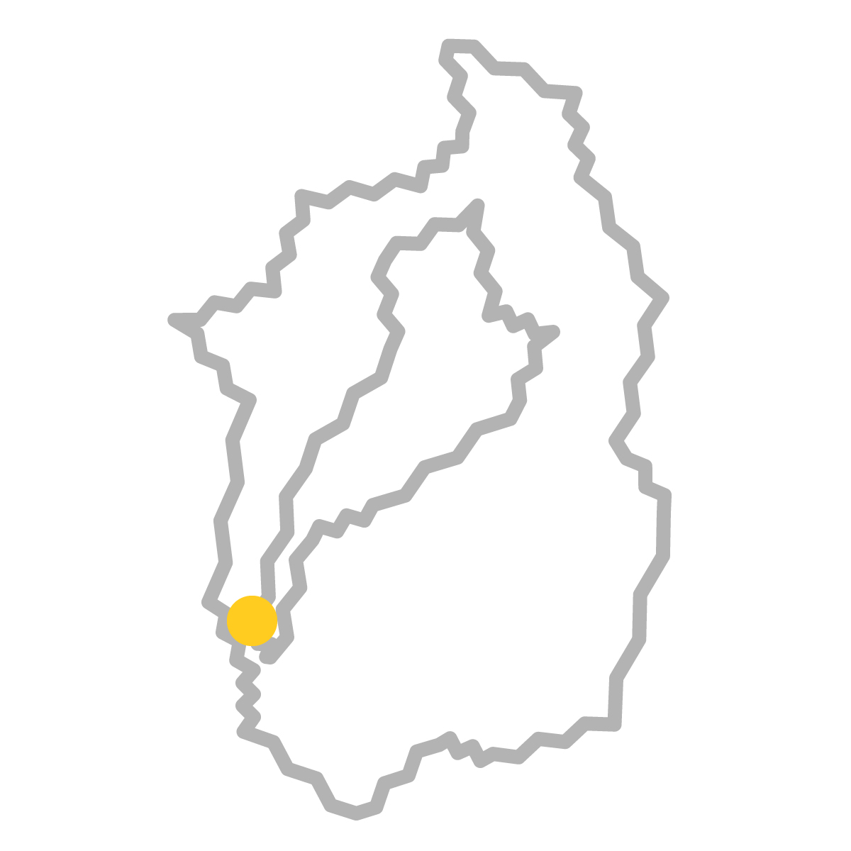 滋賀県の無料フリーイラスト｜簡易・県庁あり・ジグザグ(グレー)
