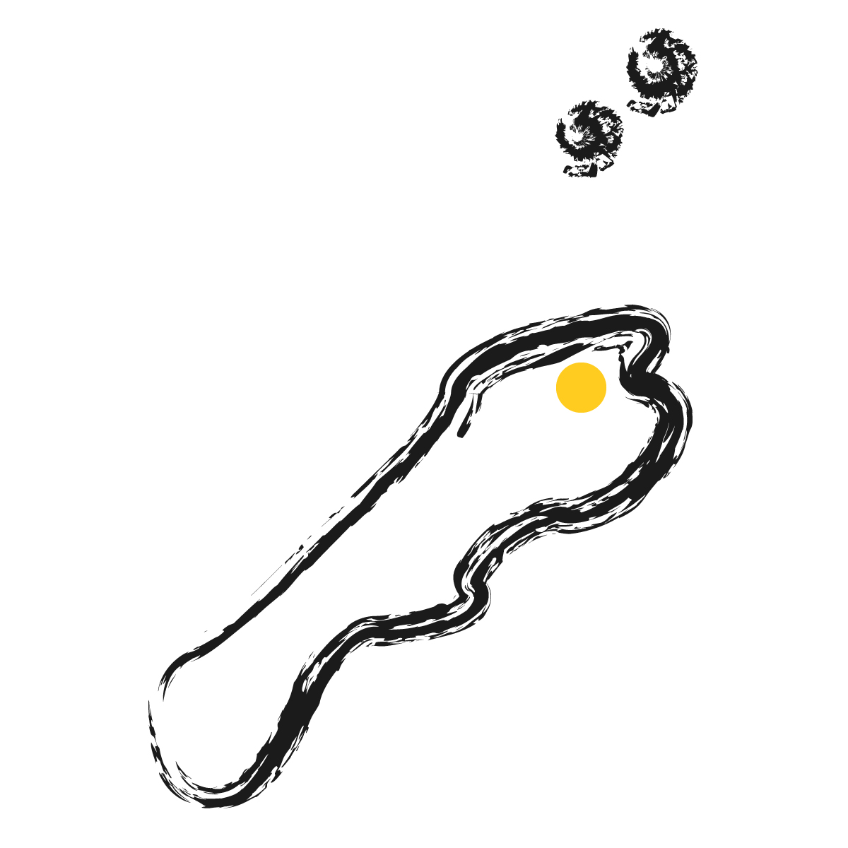 島根県の無料フリーイラスト｜簡易・県庁あり・毛筆(黒)