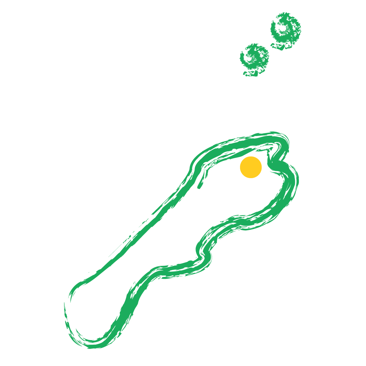 島根県の無料フリーイラスト|簡易・県庁あり・毛筆(緑)