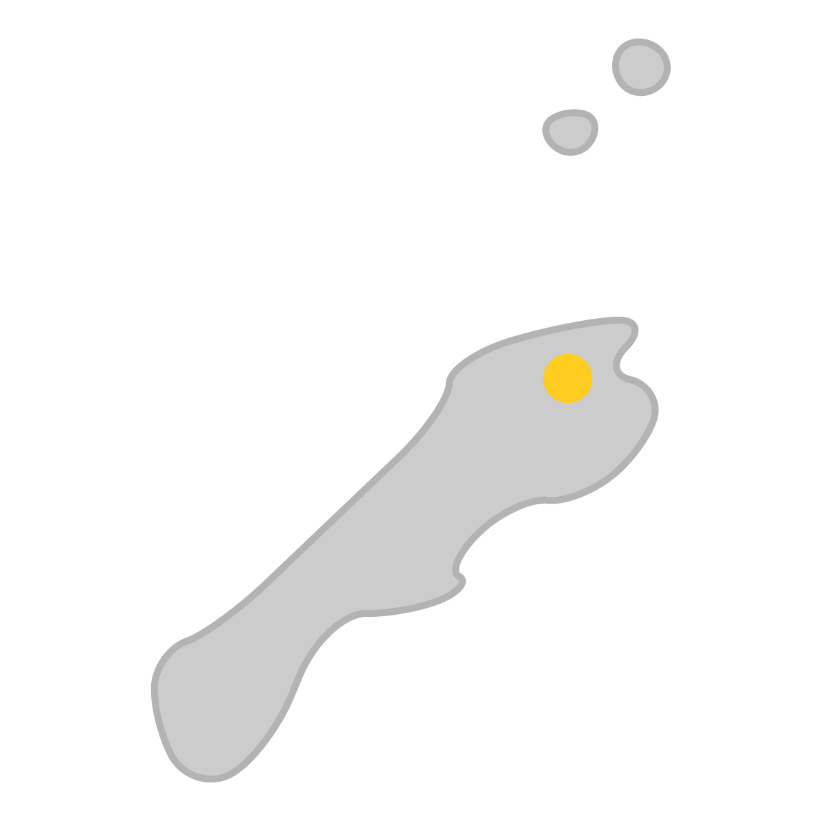 島根県の無料フリーイラスト｜簡易・県庁あり・曲線(グレー)