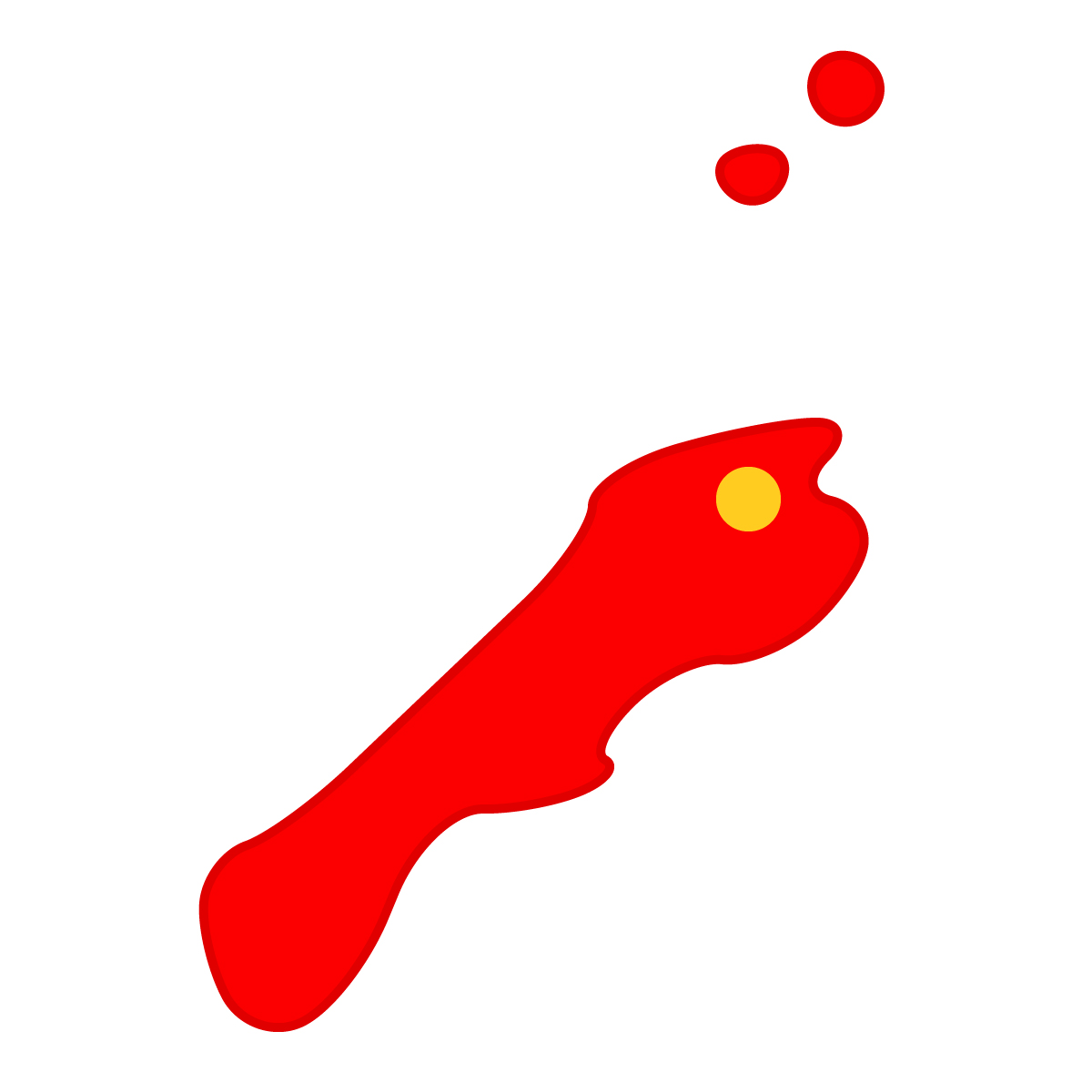 島根県の無料フリーイラスト|簡易・県庁あり・曲線(赤)
