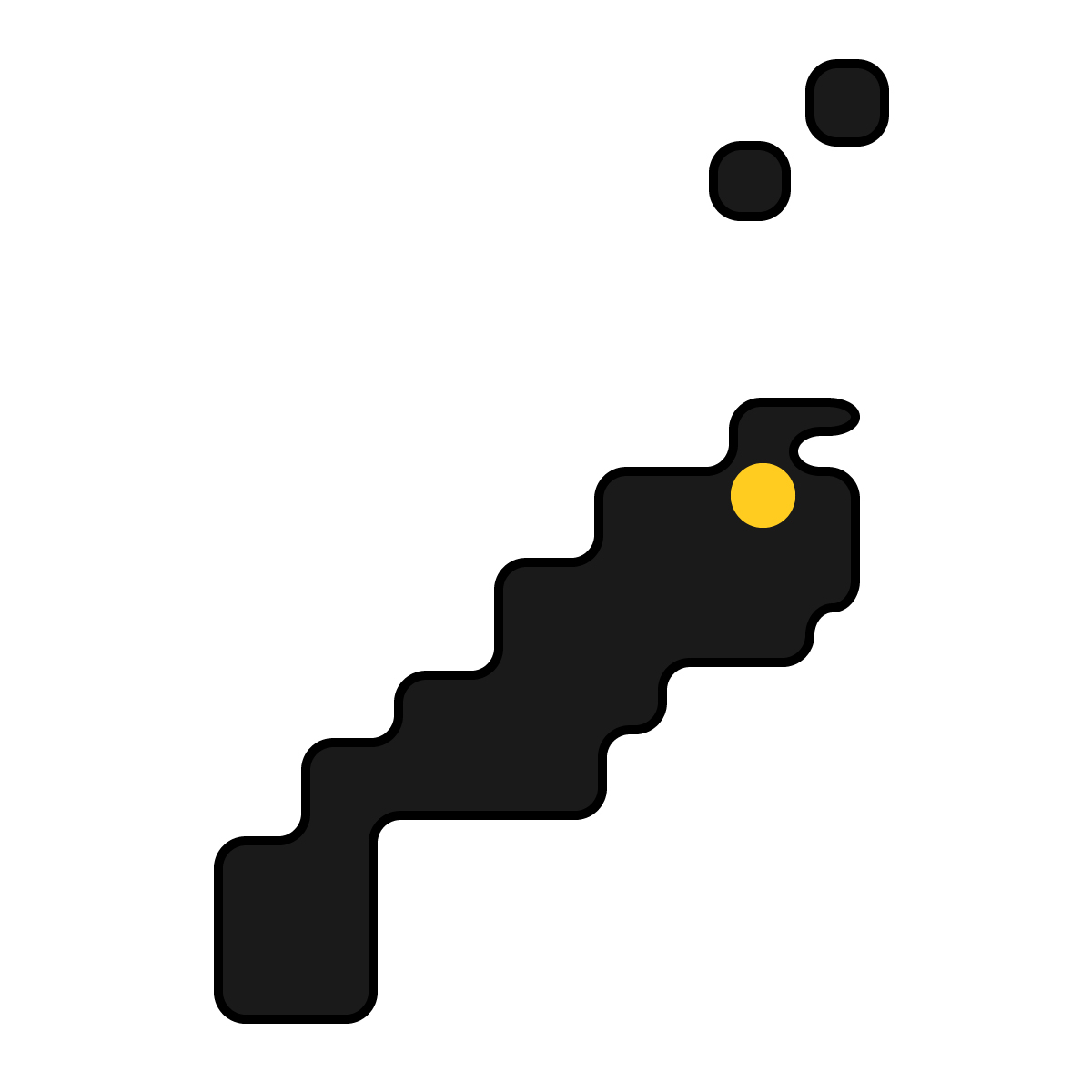 島根県の無料フリーイラスト|簡易・県庁あり・角丸(黒)