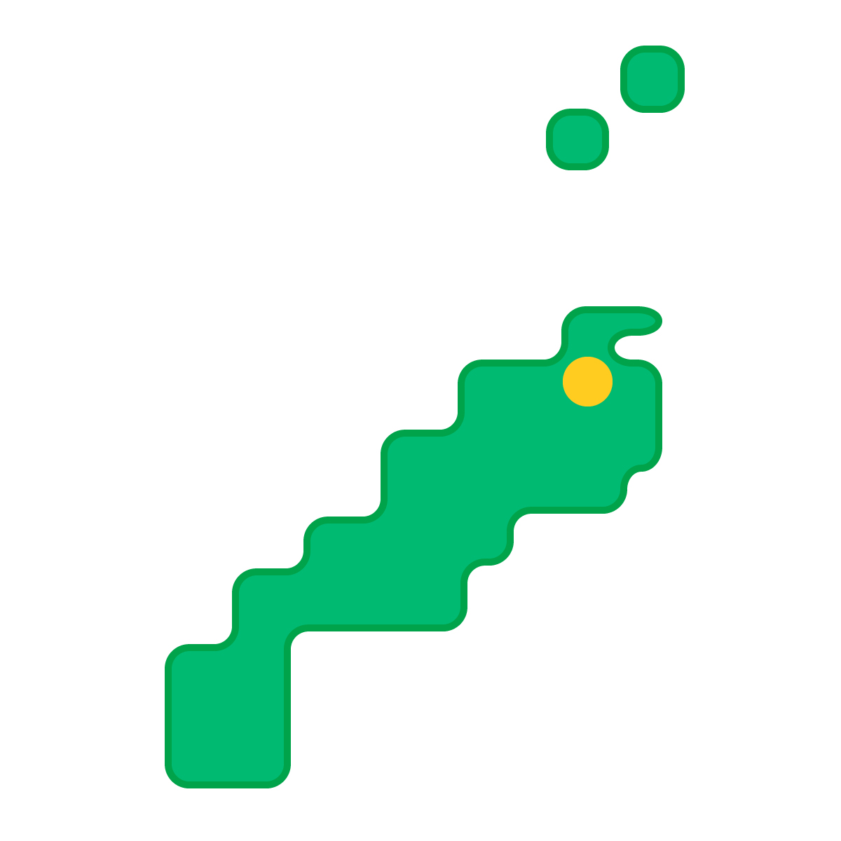 島根県の無料フリーイラスト|簡易・県庁あり・角丸(緑)