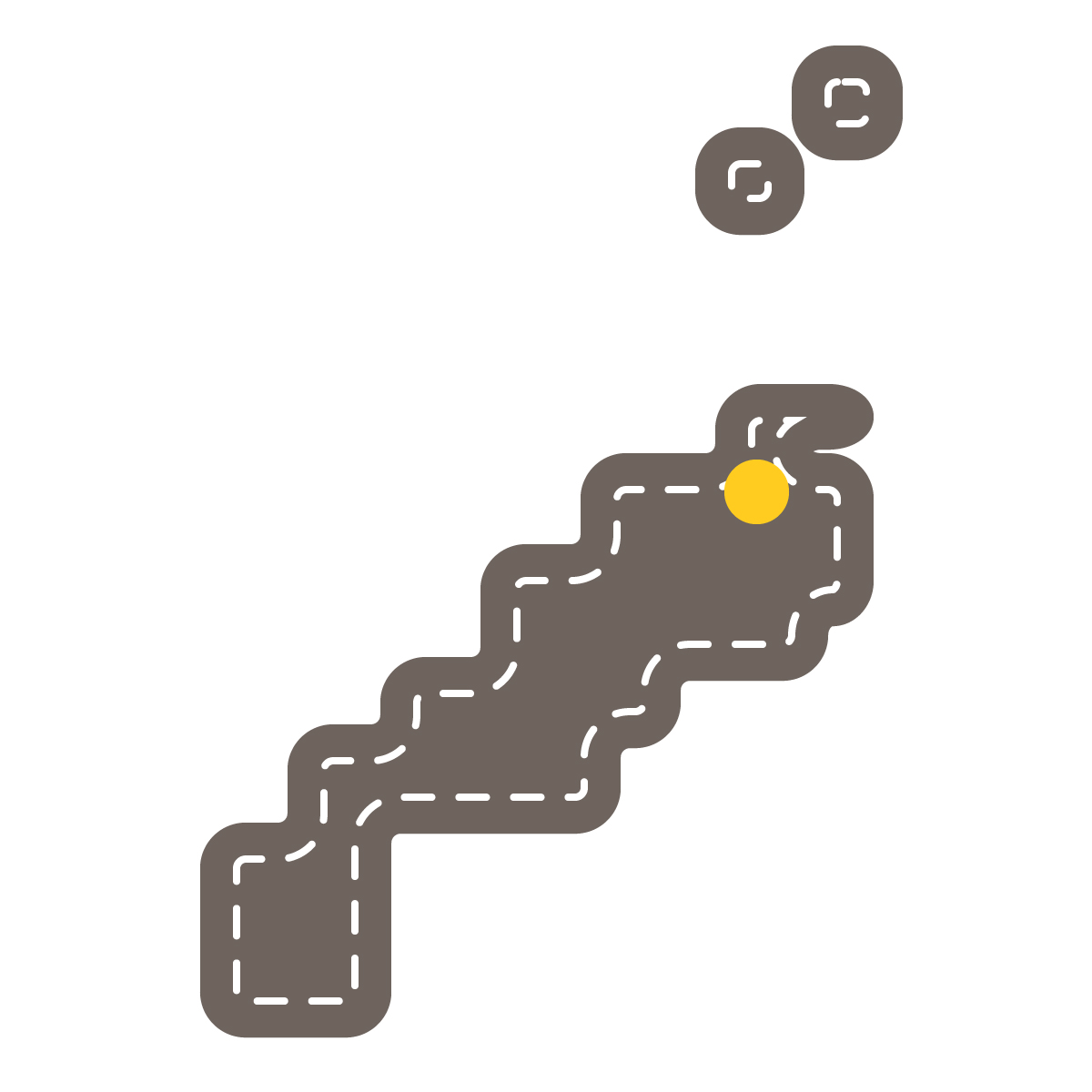 島根県の無料フリーイラスト|簡易・県庁あり・角丸ステッチ(黒)